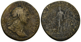 Trajan (98-117). AE Sestertius (21.45 Gr. 32mm.) Rome. 
Laureate bust right.
 Rev. Arabia standing left, holding branch and bundle of cinnamon sticks;...