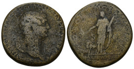 Trajan (98-117). AE Sestertius (27.75 Gr. 32mm.) Rome. 
Laureate bust right.
 Rev. Arabia standing left, holding branch and bundle of cinnamon sticks;...