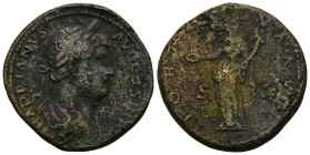 Hadrian (AD 117-138), AE Sestertius, (29.59 Gr. 32mm) Rome 
Laureate and draped bust right 
Rev. Fortuna standing left, holding patera and cornucopia.