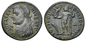 Licinius I (308-324 AD). AE Nummus (2.81 Gr. 19mm.), Nicomedia.
Laureate, draped bust left, globe, sceptre in left hand, mappa in right hand.
Rev. Jup...