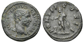 Geta Caesar, 198 – 209. Denarius (3 Gr. 19mm.) 
Bare-headed, draped and cuirassed bust right. 
Rev. Genius standing left, holding corn ears in left ha...