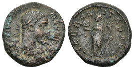 Severus Alexander (222-235). AE As (3.42 Gr. 19mm). Rome. 
Laureate, draped and cuirassed bust right. 
 Rev. Liberalitas standing left, holding abacus...