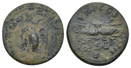 Hadrian. A.D. 117-138. AE Quadrans (2.89 Gr. 18mm.). Rome
Eagle standing slightly left on thunderbolt, head right, with wings displayed 
Rev .Winged t...