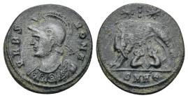 CONSTANTINE I 'THE GREAT' (307/10-337). Commemorative Series. Follis. Heraclea. (2.43 Gr. 18mm.)
 Obv: VRBS ROMA. Helmeted and mantled bust of Roma le...
