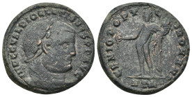 Diocletianus (284-305) AE Follis, Heraclea (10.76 Gr. 27mm.)
Laureate head right 
Rev. Genius standing left, holding patera and cornucopia
