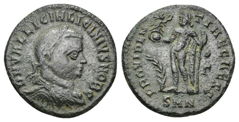 Licinius II. Caesar, A.D. 317-324. AE follis (2.9 Gr. 18mm). Nicomedia 
Laureate...