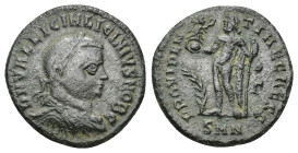 Licinius II. Caesar, A.D. 317-324. AE follis (2.9 Gr. 18mm). Nicomedia 
Laureate, draped and cuirassed bust right 
Rev. Jupiter standing left, holding...