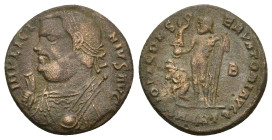 Licinius I, 308 - 324 AD AE Follis, Antioch (3.25 Gr. 18mm.)
Diademed and mantled bust of Licinius left holding mappa. 
Rev. Jupiter standing left lea...
