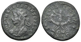 Probus (276-282 AD). AE silvered Antoninianus (3.7 Gr. 23mm.) Cyzicus
Radiate bust left in imperial mantle, holding sceptre surmounted by eagle. 
Rev....