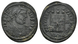 Licinius I. A.D. 308-324. AE follis (3.54 Gr. 21mm.). Heraclea 
Laureate bust of Licinius I right wearing imperial mantle, holding mappa and scepter o...