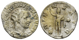 Gordian III AD 238-244. Rome Antoninianus AR (3.82 Gr. 20mm.)
Radiate, draped and cuirassed bust of Gordian III right 
Rev. Sol, radiate, standing lef...