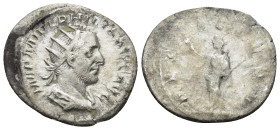 Philip I AR Antoninianus (244-249 AD). (3.13 Gr. 24mm.), Antioch. 
Radiate, draped and cuirassed bust to right. 
Rev. Pax standing left, holding branc...