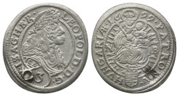 Habsburg Hereditary and crown lands Leopold I. 1657 - 1705 3 Kreuzer 1699 NB//ICB 
(1.53 Gr. 21mm.)