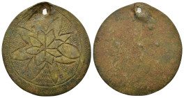 Bronze pendant with flower 33mm, 6.8 gr.