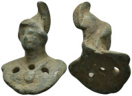 Roman Appliqué of helmetet male bust 41.57 Gr. 48mm. SOLD AS SEEN, NO RETURN!
