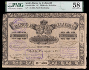 1857. Banco de Valladolid. 500 reales de vellón. (Ed. A124) (Ed. 133) (Pick S433b). 1 de agosto. Serie C. Certificado por PMG como Choice About Unc 58...