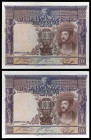 1925. 1000 pesetas. (Ed. C2) (Ed. 351) (Pick 70c). 1 de julio, Carlos I. Pareja correlativa. Planchados. (EBC+).