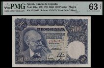 1951. 500 pesetas. (Ed. D61) (Ed. 460) (Pick 142a). 15 de noviembre, Benlliure. Sin serie. Certificado por PMG como Choice About Uncirculated 63 EPQ. ...