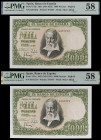 1951. 1000 pesetas. (Ed. D64) (Ed. 463) (Pick 143a). 31 de diciembre, Sorolla. Pareja correlativa, sin serie. Certificado por PMG como Choice About Un...