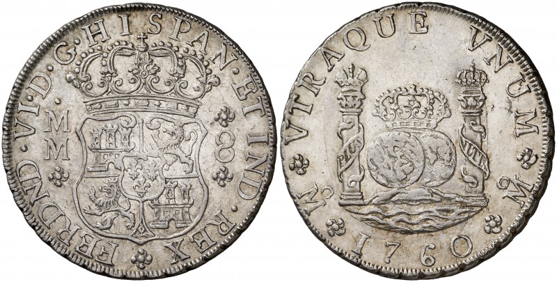 1760. Fernando VI. México. MM. 8 reales. (Cal. 346). 26,90 g. Columnario. Bella....