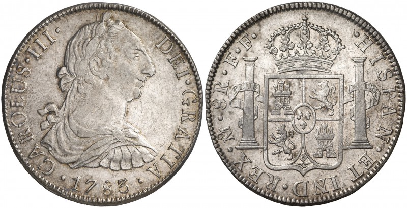 1783. Carlos III. México. FF. 8 reales. (Cal. 933). 26,88 g. Leves marquitas. Pa...