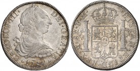 1784. Carlos III. México. FM. 8 reales. (Cal. 936). 26,90 g. Bella. Pátina. EBC.