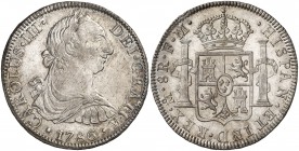 1786. Carlos III. México. FM. 8 reales. (Cal. 939). 26,89 g. Bella. Escasa así. EBC+/S/C-.