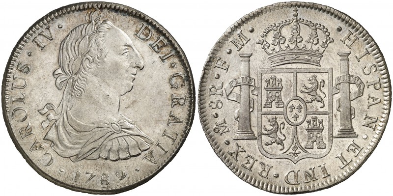 1789. Carlos IV. México. FM. 8 reales. (Cal. 681). 26,92 g. Busto de Carlos III....