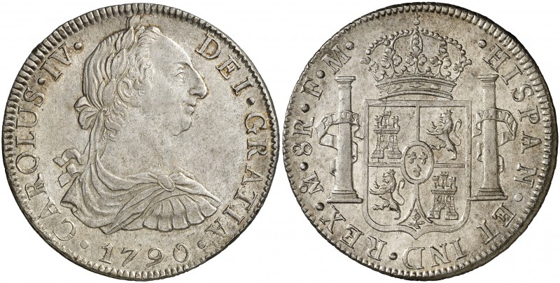 1790. Carlos IV. México. FM. 8 reales. (Cal. 682). 26,85 g. Busto de Carlos III....