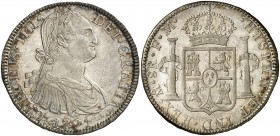 1791. Carlos IV. México. FM. 8 reales. (Cal. 684). 26,92 g. Primer año de busto propio. Bella. Brillo original. Escasa así. EBC+.