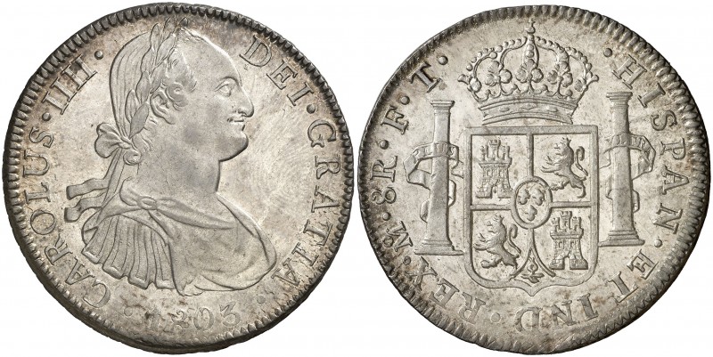 1803. Carlos IV. México. FT. 8 reales. (Cal. 699). 26,99 g. Acuñación floja de l...