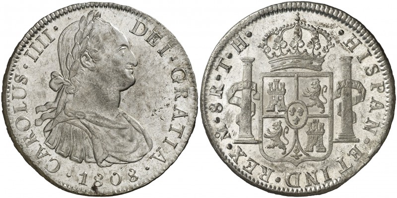 1808. Carlos IV. México. TH. 8 reales. (Cal. 709). 26,83 g. Bellísima. Pleno bri...