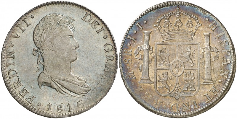 1816. Fernando VII. México. JJ. 8 reales. (Cal. 559). 26,96 g. Bella. Preciosa p...
