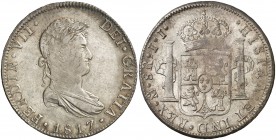 1817. Fernando VII. México. JJ. 8 reales. (Cal. 560). 26,92 g. EBC-/EBC.