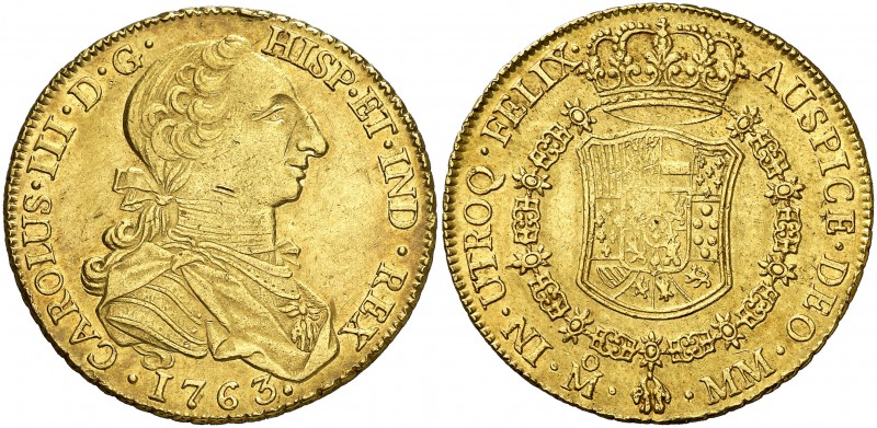 1763. Carlos III. México. MM. 8 escudos. (Cal. 74) (Cal.Onza 745). 26,99 g. Tipo...