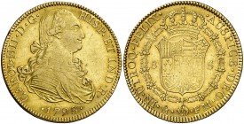 1793. Carlos IV. México. FM. 8 escudos. (Cal. 42) (Cal.Onza 1023). 26,99 g. Parte de brillo original. MBC+/EBC-.