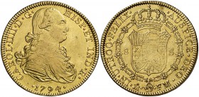 1794. Carlos IV. México. FM. 8 escudos. (Cal. 43) (Cal.Onza 1024). 26,96 g. MBC.