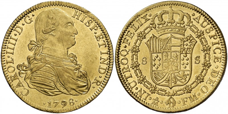 1798. Carlos IV. México. FM. 8 escudos. (Cal. 49) (Cal.Onza 1030). 27,01 g. Muy ...