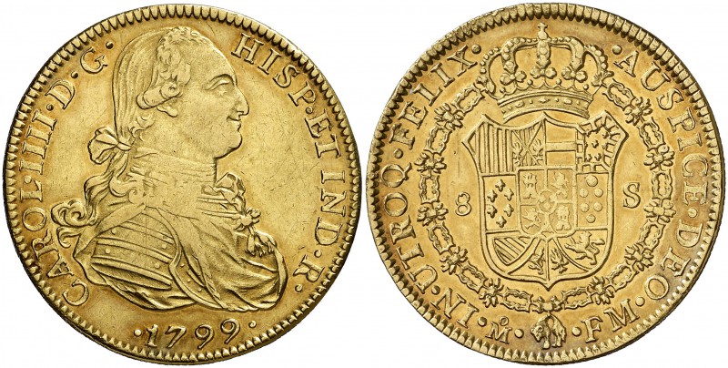 1799. Carlos IV. México. FM. 8 escudos. (Cal. 51) (Cal.Onza 1032). 26,99 g. Leve...
