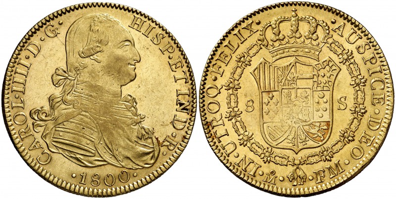 1800. Carlos IV. México. FM. 8 escudos. (Cal. 52) (Cal.Onza 1033). 27,01 g. Bell...