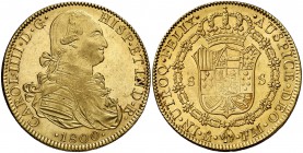 1800. Carlos IV. México. FM. 8 escudos. (Cal. 52) (Cal.Onza 1033). 27,01 g. Bella. EBC.