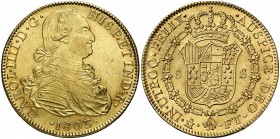1803. Carlos IV. México. FT. 8 escudos. (Cal. 57) (Cal.Onza 1038). 27 g. Bella. Escasa así. EBC/EBC+.