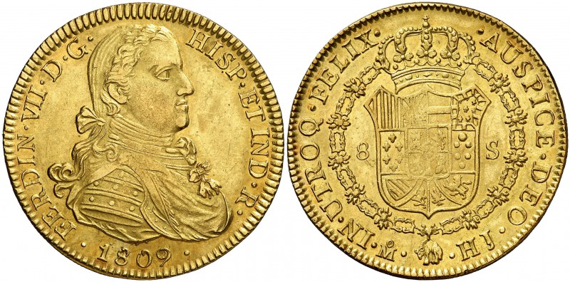 1809. Fernando VII. México. HJ. 8 escudos. (Cal. 44) (Cal.Onza 1252). 27 g. Bust...