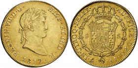 1817. Fernando VII. México. JJ. 8 escudos. (Cal. 57) (Cal.Onza 1267). 26,99 g. Bella. EBC/EBC+.