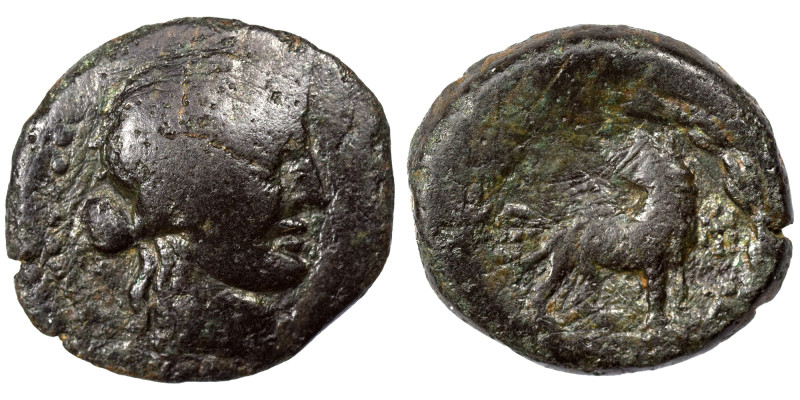IONIA. Miletos. 2nd century BC. Ae (bronze, 4.48 g, 19 mm). Laureate head of Apo...