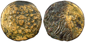 PONTOS. Amisos. Time of Mithradates VI Eupator, circa 120-63 BC. Ae (bronze, 6.74 g, 21 mm). Aegis with Gorgoneion in centre / [Α]ΜΙΣ[ΟΥ], Nike advanc...