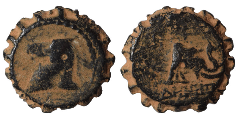SELEUKID KINGS of SYRIA. Demetrios I Soter, 162-150 BC. Ae Serrate (bronze, 3.78...