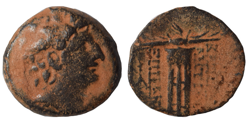 SELEUKID KINGS of SYRIA Antiochos VIII Epiphanes. 121-96 BC. Ae (bronze, 4.38 g,...