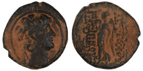 SELEUKID KINGS of SYRIA. Antiochos IX Eusebes Philopator (Kyzikenos), 114-95 BC. Ae (bronze, 2.82 g, 16 mm), Uncertain mint. Diademed head of Antiochu...