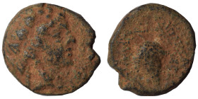 SYRIA, Seleukis and Pieria. Apameia. 1st century BC. Ae (bronze, 2-37 g, 14 mm). Head of Dionysos right, wearing ivy wreath. Rev. AΠAMEΩN THΣ IEPAΣ KA...